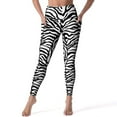 thumbnail image 3 of Black And White Zebra Yoga Pants Female Striped Print Leggings High Waist Yoga Legging Elastic Graphic Fitness Sport Pants, 3 of 6