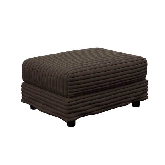Noble House Solley 31.5" Plush Corduroy Ottoman, Modular Sectional Extension Footstool and Coffee Table, Camel