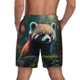 thumbnail image 2 of Lsque Mens Swim Trunks Forest Plant Raccoon Pattern - Bathing Suit Compression Liner - Beach Swim Shorts Swimwear - (S-3XL) - Stretch Quick Dry -Small, 2 of 9