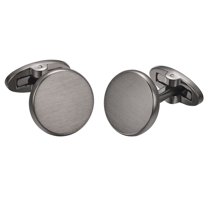 Yoursfs Brushed Black Classic Wedding Business Shirt Cufflinks For Men Stainless Steel Classic Personalized Cufflinks
