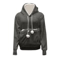 thumbnail image 2 of Gibobby Tops Mujeres Casual Suéter con capucha de felpa de manga larga Europa y América Casual Big Pocket Cat And Dog Hair Suéter de felpa de otoño e invierno （Gris， L), 2 of 5