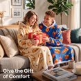 thumbnail image 3 of Joyfy Wearable Blanket Hoodie for Adults Gifts for Teen Girls Sister Women Sherpa Fleece Printed Hooded Blanket Sweatshirt Warm Cozy with Pocket & Sleeves, 3 of 7