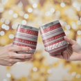 thumbnail image 2 of 12oz Stemless Wine Tumblers Red Christmas Folk Pattern Vacuum Insulated Stainless Steel Travel Tumbler Cups Mug with Lid and Straw for Champaign,Cocktail,Beer with Cleaning Brush, 2 of 5