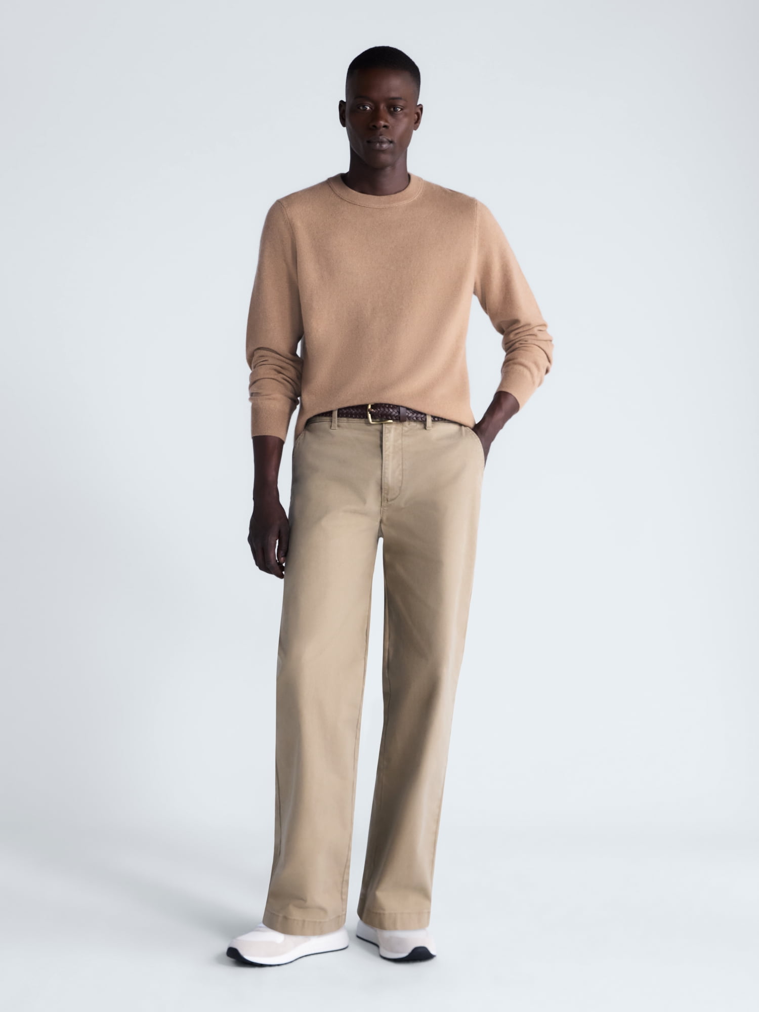 Free Assembly Men's Loose Fit Straight Leg Chino Pants, Waist Sizes 29-40