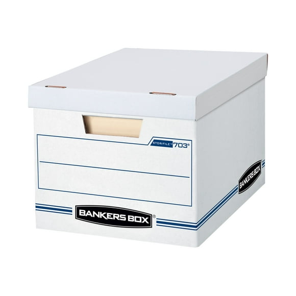 Bankers Box Stor/File - Storage box - for Letter, Legal - white, blue (pack of 10)
