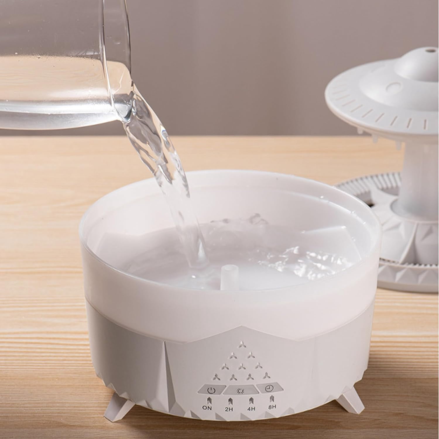 Air Humidifier for Bedroom:7 Colors Rain Cloud Humidifier with Water Drip,2 in 1 Cool Mist Humidifiers and Oil Diffuser for Home,Mini Mushroom Humidifier for Baby Bedside Sleeping (Brown)