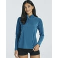 thumbnail image 2 of Real Essentials 3 Pack: Women's 1/4 Zip Rash Guard Long Sleeve Swim Shirt UPF Sun Protection UV Surf Tops, 2 of 6