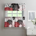 thumbnail image 2 of Pioneer Kitchen Curtains and Valance Set 24 Inch Tier Beautiful Wild Peonies Flower Curtains Small Drapes for Cafe Living Room Bathroom Farmhouse 3 Pieces Set Rod Pocket, 2 of 6