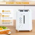 thumbnail image 3 of NIKLEMON Small Toaster 2 Slice, Mini Toaster with Wide Slots for Bagels,6 Browning Settings, Cancel/Defrost/Reheat Functions,for 10x10cm Bread,Black (White), 3 of 8