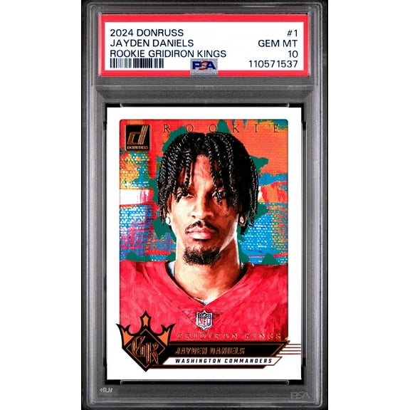 Graded 2024 Panini Donruss Jayden Daniels #1 Rookie Gridiron Kings Rookie RC Football Card PSA 10 Gem Mint