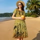 thumbnail image 4 of Fotbe Coffee Vintage Vestido Largo de Moda para Mujer, Vestido Tipo Camiseta con Manga Corta y Estilo Casual a Rayas y Bloques de Color, 4 of 6