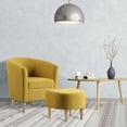 thumbnail image 5 of Lohoms Accent Arm Chair With Ottoman Set, Modern Home Leisure Chair with Footrest, Comfy Upholstered Armchair Single Sofa, Reading Chair with Solid Wood Legs for Living Room Bedroom, Mustard Yellow, 5 of 9
