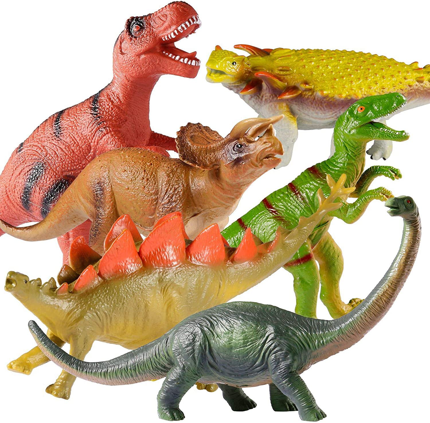 6pcs Large-sized Dinosaur Set Jurassic Animal Action Figures Kids Toys 