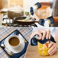 thumbnail image 4 of Blue White Gold Marble Pattern Kitchen Oven Mitt and Pot Holder Sets 2 Pcs for Baking, Cooking and Grilling, Heat Resistant Up To 392 °F, 4 of 7
