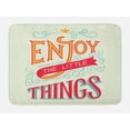 thumbnail image 1 of Enjoy the Little Things Bath Mat, Positive Outlook on Life Themed Message with Swirls and Curlicues, Plush Bathroom Decor Mat with Non Slip Backing, 29.5" X 17.5", Multicolor, by Ambesonne, 1 of 2