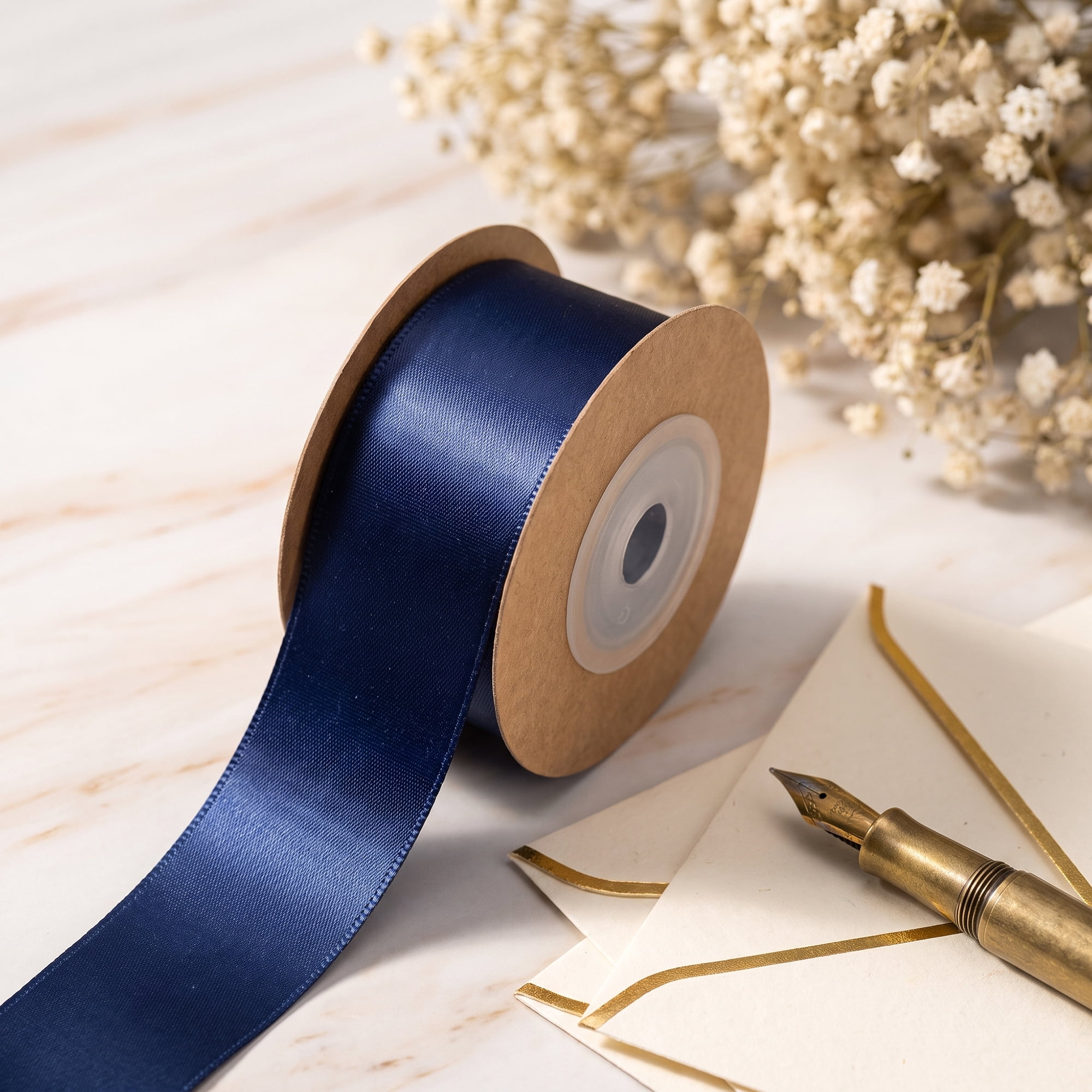 Unique Bargains Elegant Satin Ribbon for Gift Wrapping and Decoration Purposes Dark Blue