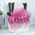 thumbnail image 4 of Gender Reveal Soft Flannel Fleece Throw Blanket, Girls Baby Shower Family New Member Style Soft Sketch Print, Cozy Plush for Indoor and Outdoor Use, 70" x 90", Hot Pink and White, by Ambesonne, 4 of 5