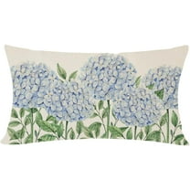 Blue Hydrangea Spring Throw Pillow Covers 12x20 Inch Outdoor Spring Summer Decor Farmhouse Floral Lumbar Decorative Throw Pillows Cases Decorations for Couch Sofa Porch