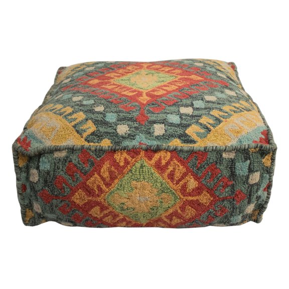 Noori Rug Decor Maisonette Southwestern Cotton Pouf Hayden, Blue (24"x24"x8")
