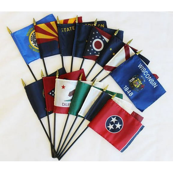 50 US State Stick Flag Set (4"x6" Flags)