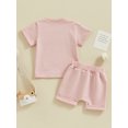 thumbnail image 4 of vera natura Baby Boy Summer Outfits Short Sleeve Letter Printed T-Shirt + Pocket Shorts Set Clothes, 4 of 9