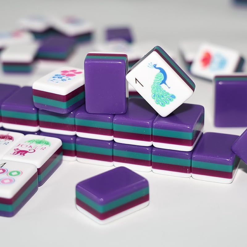 Jeu De Mahjong 4 Couches 160 Tuiles – Acrylique Gravé, Sac De Transport Inclus, Pour Soirées Entre Amis !