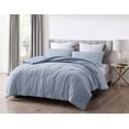 thumbnail image 1 of Chezmoi Collection Levi 3-Piece Striped Jersey Knit Cotton Solid Reversible Comforter Set, 1 of 6