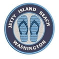 thumbnail image 1 of Jetty Island Beach, Washington 3.5 Inch Iron Or Sew On Embroidered Fabric Badge Patch Ocean Beach, Salt Life Iconic Series, 1 of 2