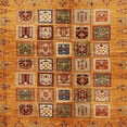 thumbnail image 1 of Ahgly Company Machine Washable Indoor Square Abstract Orange Area Rugs, 7' Square, 1 of 7