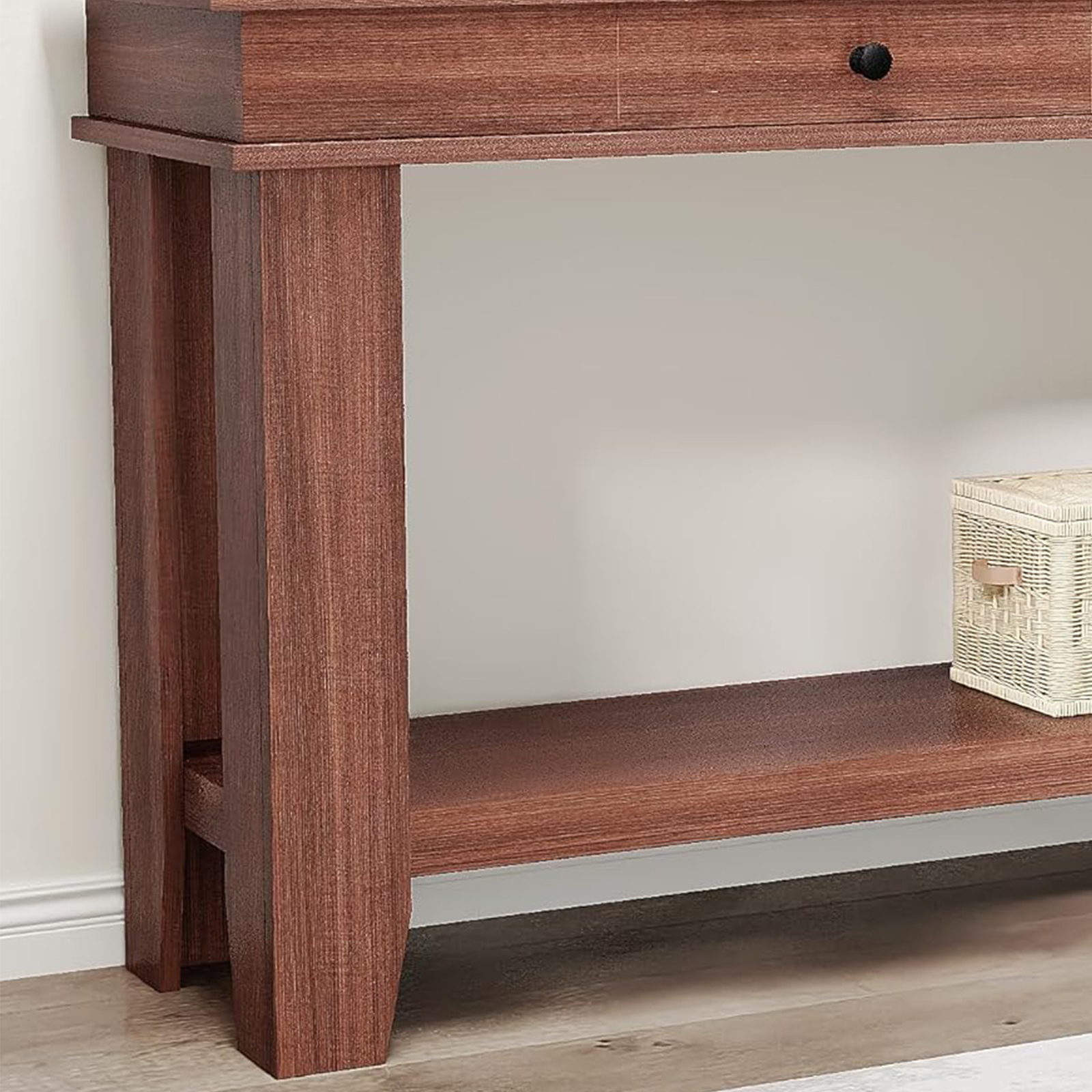 Roromall 54" Wood Console Table with 2 Drawers & Lower Shelf, Farmhouse Sofa Table for Entryway, Hallway, Living Room, Behind Couch