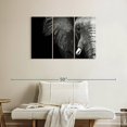thumbnail image 2 of Elephant Stock Wise Elephant Wall Art - Horizontal Multi Panel Canvas - Living Room Wall Decor - Animal Multi Panel - Black And Gray Decor - 38" x 24", 2 of 4