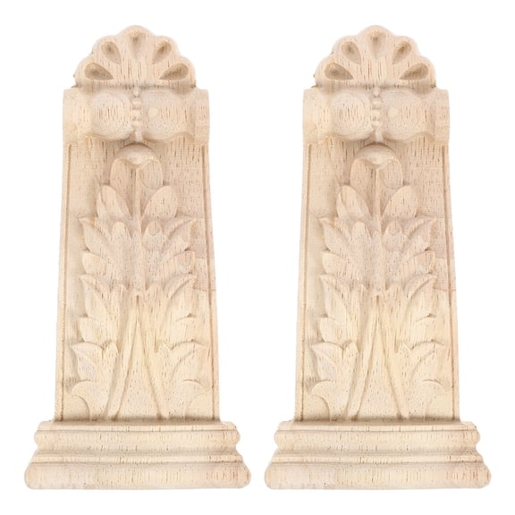 DEEPCRAFF 2Pcs European Style Wood Corbels Light Brown Decorative Molding Trim for Wall and Door