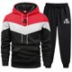 thumbnail image 3 of Sudadera con capucha y estampado King, ropa deportiva para gimnasio, ropa deportiva informal para hombre, chándal para otoño e invierno, nueva en empalme tricolor, 3 of 3