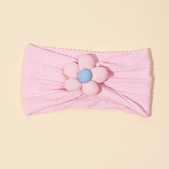 Delliss Super Stretchy Soft Headband for Newborn Baby Girls Infant Toddlers Kids Cotton Summer Headscarf with Hair Flower