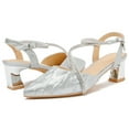 thumbnail image 4 of DADAWEN Women's Pointed Toe Ankle Strap Block Heel Wedding Party Dress Pump Shoes Silver 9.5 US, 4 of 4