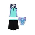thumbnail image 2 of Alvivi Girls 3 Piece Tankini Swimsuit Floral Print Top Boyshorts Bottoms Swimwear 4-16, 2 of 7