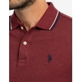 thumbnail image 3 of U.S. Polo Assn. Men's Slim Fit Solid Tipped Interlock Polo Shirt, Wine Valley Heather, Large, 3 of 3