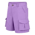 thumbnail image 3 of Whouriu Girls School Uniform Shorts Shorts Pull On Cargo Shorts with Pockets, Sizes 5-15, 3 of 7