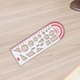 thumbnail image 6 of Multifunctional Geometric Ruler, Drafting Drawings Stencils Ruler, Mathematics Learning Geometry Ruler, Multiple Shapes Drawings Template Ruler Clear, 6 of 10