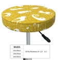 thumbnail image 2 of Abstract Cartoon Cat Yellow Round Bar Stool Seat Covers, Elastic Round Chair Cover Stool Seat Slipcover Bar Stool Cushions Round Pad for 12-14 inch, 2 of 5