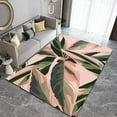 thumbnail image 2 of Luxury Nordic Banana Leaf Area Rug, Abstract Pink Green Tropical Plant Indoor Rugs, Soft Washable Breathable Durable Floor Carpet For Kids Bedroom Living Room Classroom Office Nursery, 2 of 7
