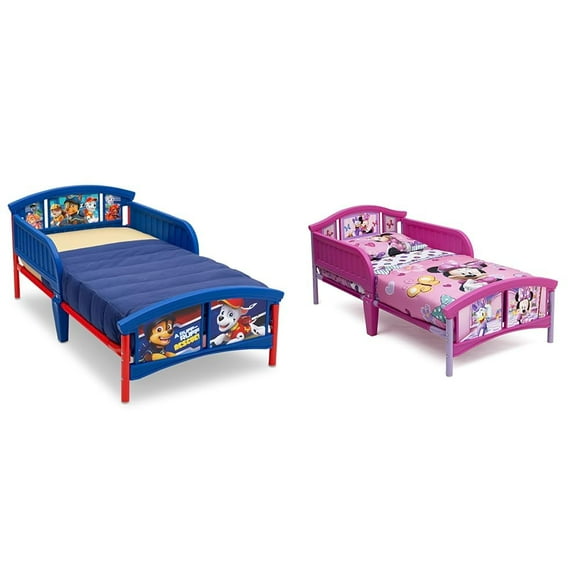 Delta Children Plastic Toddler Bed, Nick Jr. PAW Patrol & Plastic Toddler Bed, Disney Minnie Mouse