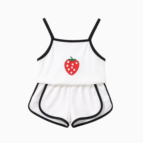 Xyant Summer Clothes for Toddler Baby Girl 3 6 12 18 24 Months 2T 3T 4T 5T Girls Outfits Camisole Top short Pants Two-piece Sets (White,5-6 Years)
