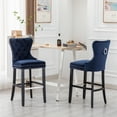 thumbnail image 3 of Westin Outdoor 29" Tufted Velvet Counter Stool (Set of 2), Black/Velvet Navy Blue, 3 of 6