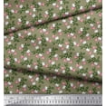 thumbnail image 2 of Soimoi Green Rayon Fabric Leaves,Insect & Floral Artistic Print Sewing Fabric BTY 42 Inch Wide, 2 of 3