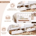 thumbnail image 5 of Bellemave Twin Size Montessori Bed Storage and Stairs, Wood Daybed with Bookcase and Guardrails, Twin Floor Beds Frame with 2 Drawers for Room, No Box Spring Needed（White), 5 of 8