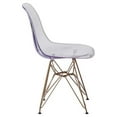 thumbnail image 3 of 2 Pack Eames chair Eiffel Tower golden base Ghost Chair side dinning chair transparent, 3 of 4