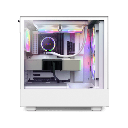 NZXT - H5 Flow RGB ATX Mid-Tower Case with RGB Fans - White