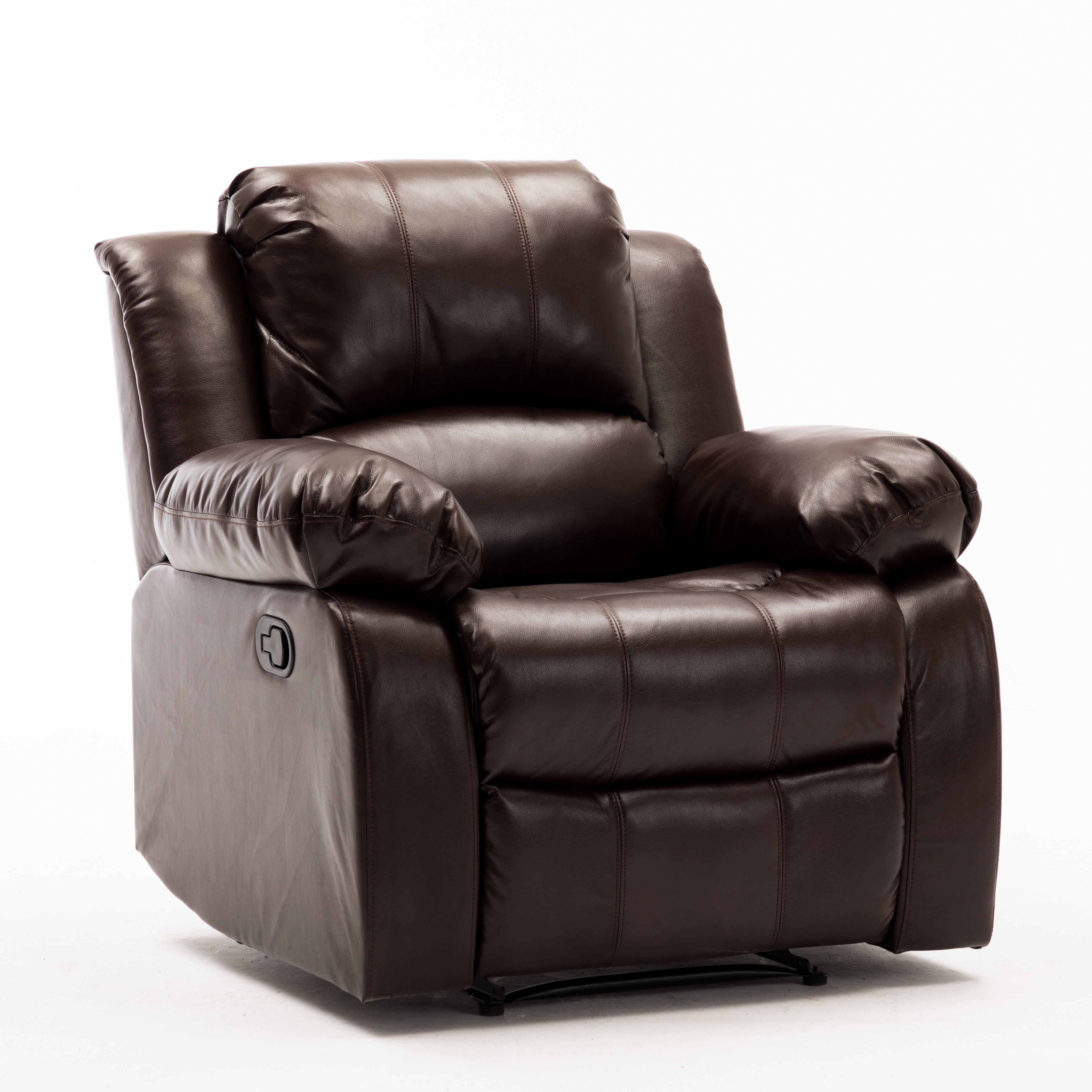 Recliner Chair Air Leather Recliner Chair Overstuffed Faux Leather Home Theater Seating Single Reclining Manaul Sofa For Living Room And Bedroombrown Walmartcom Walmartcom