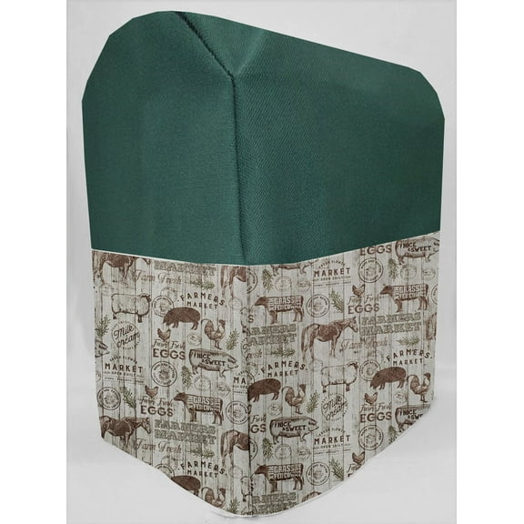Canvas Farmers Market Cover Compatible with Sunbeam Heritage Series 4.6qt Mixmaster by Penny's Needful Things (Hunter Green)